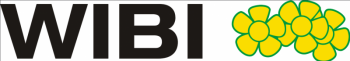 Logo wibi met 2 boterbloemetjes
